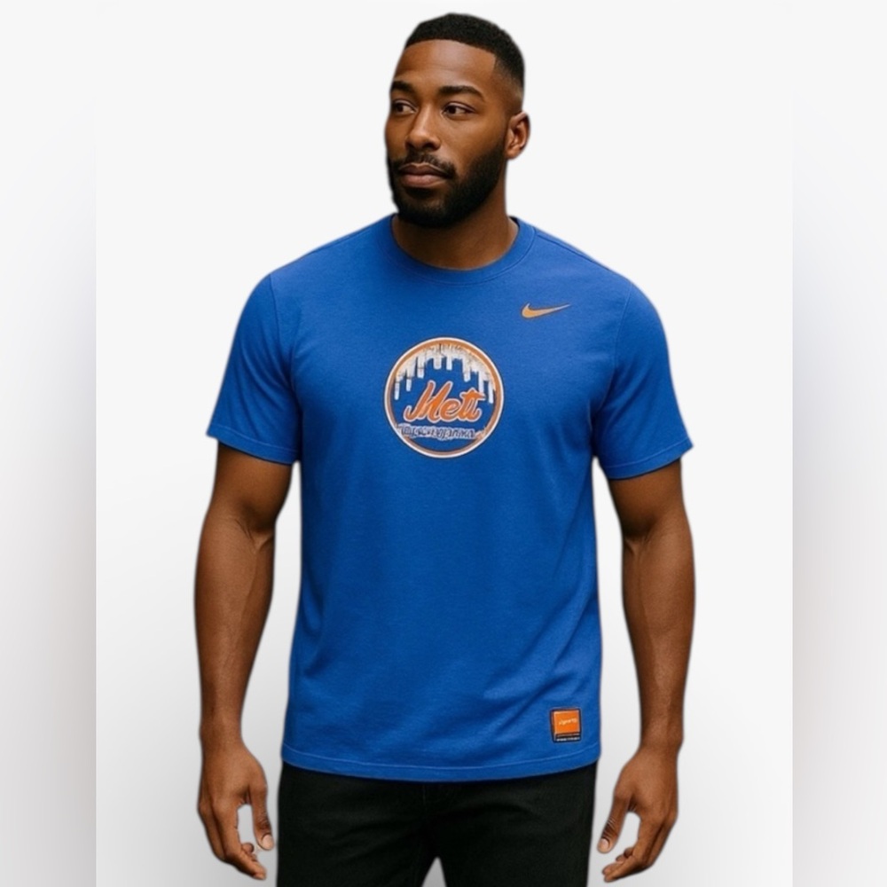 The Nike Tee Royal Blue Mets Short Sleeve Shirt Size XL Athletic Cut MLB